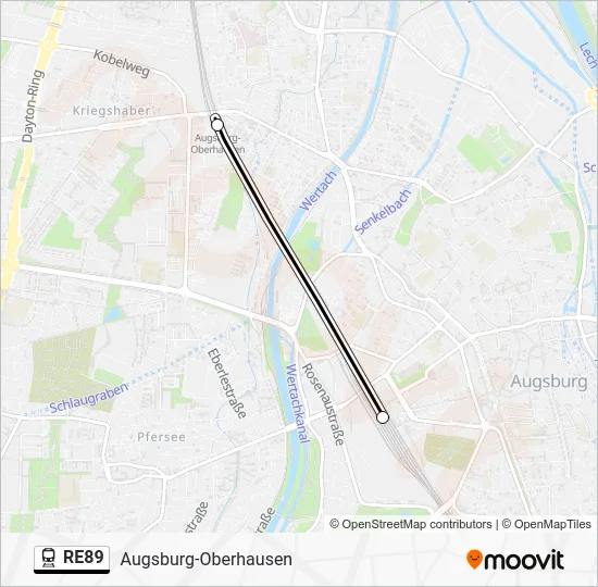 Поезд RE89: карта маршрута