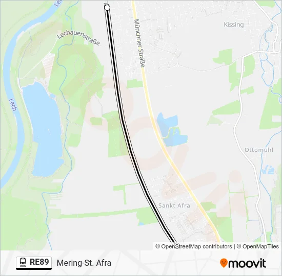 Поезд RE89: карта маршрута