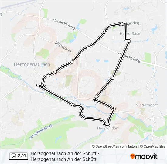 274 Bus Line Map