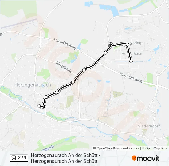 274 Bus Line Map
