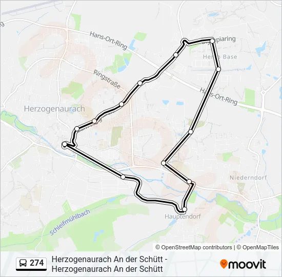 274 Bus Line Map