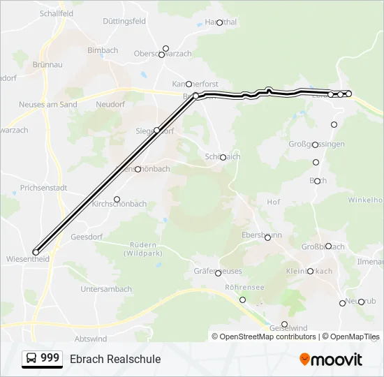 Автобус 999: карта маршрута