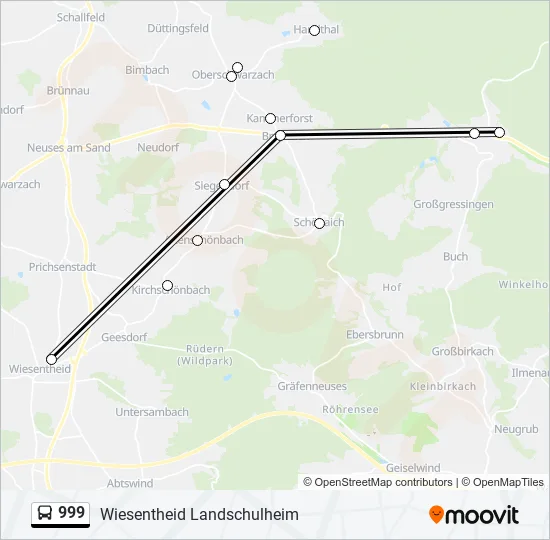 Автобус 999: карта маршрута