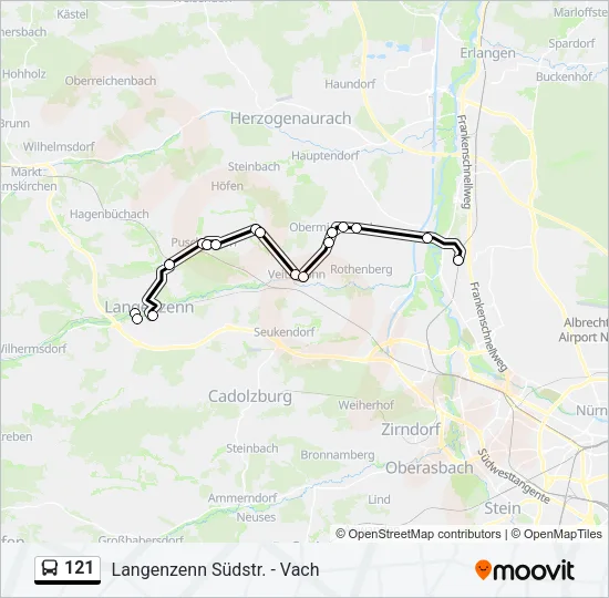 121 Bus Line Map