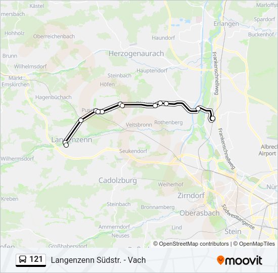 Автобус 121: карта маршрута