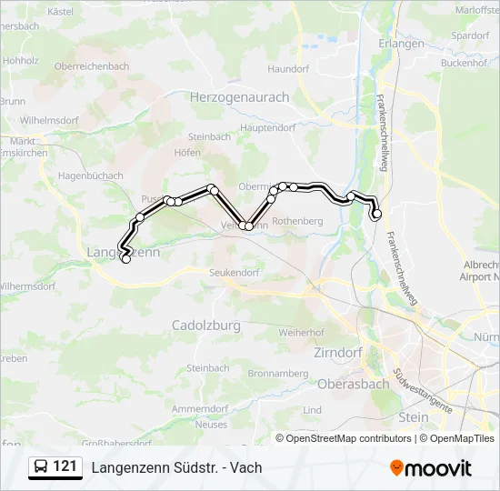 121 Bus Line Map