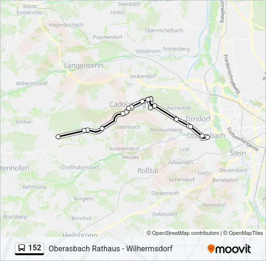 152 Bus Line Map
