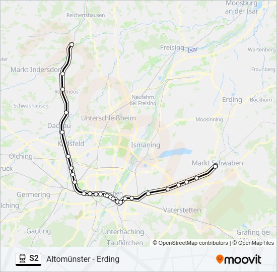 Bahnlinie S2 Karte
