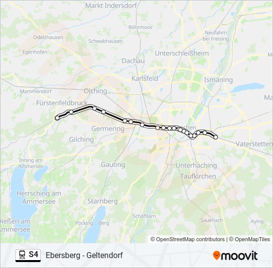 Bahnlinie S4 Karte