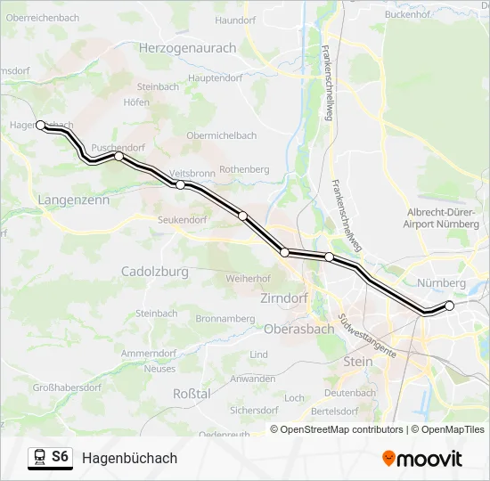 Поезд S6: карта маршрута
