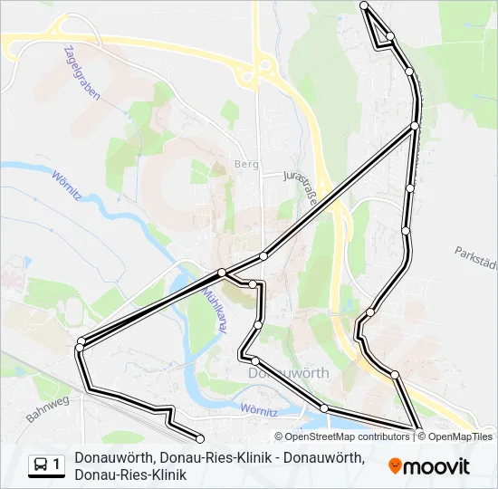 Автобус 1: карта маршрута
