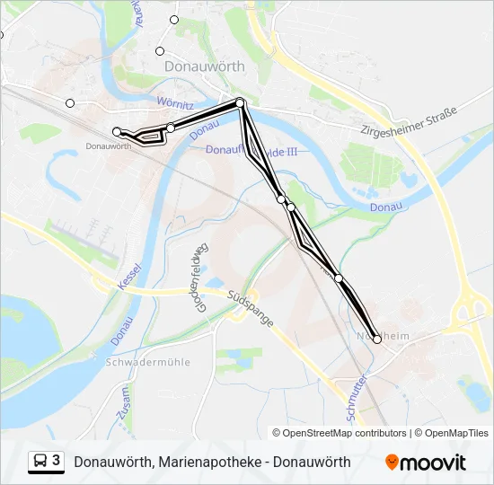 Автобус 3: карта маршрута