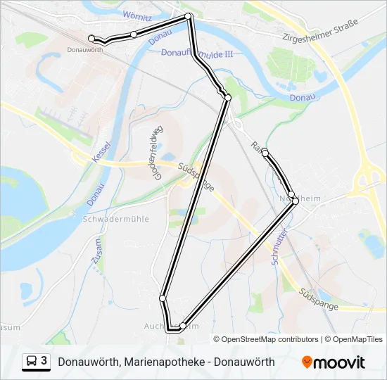 Автобус 3: карта маршрута