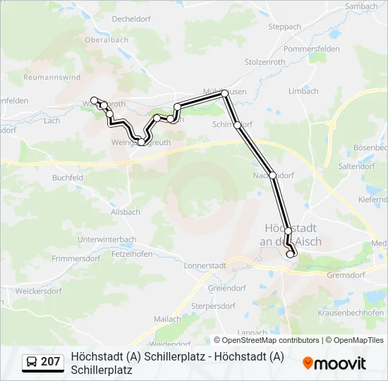 207 Bus Line Map