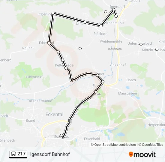 217 Bus Line Map