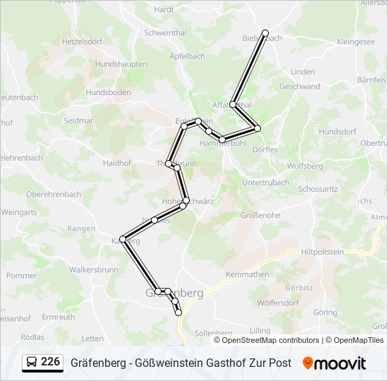 226 bus Line Map