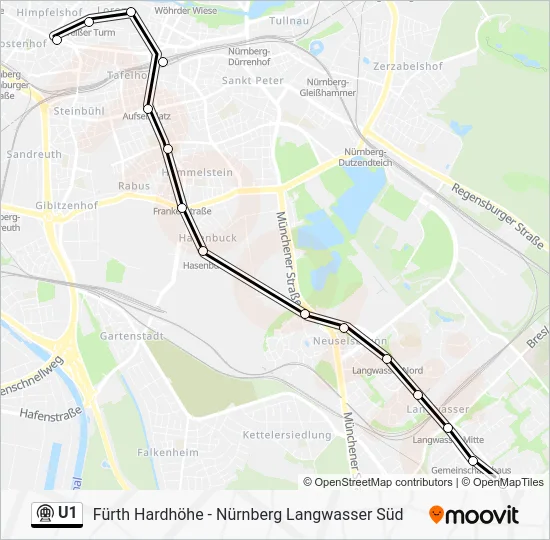 Метро U1: карта маршрута