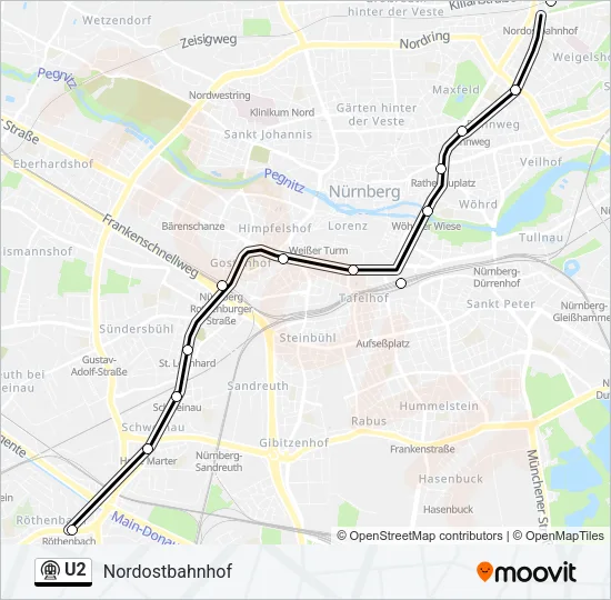 U2 Subway Line Map