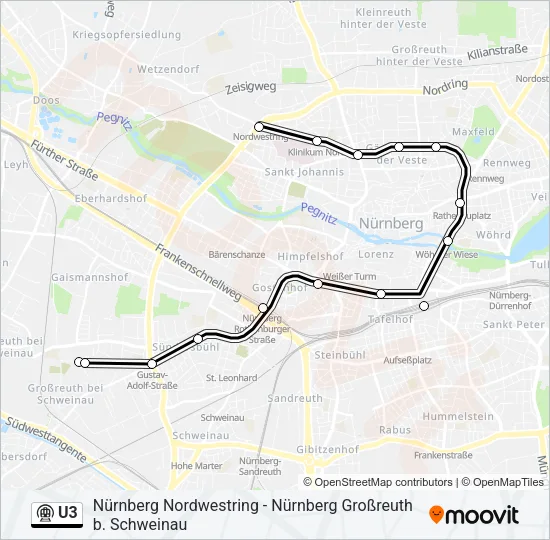 U3 Train Line Map