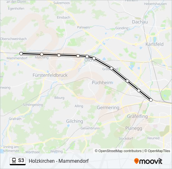 S3 train Line Map