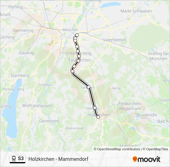 Поезд S3: карта маршрута