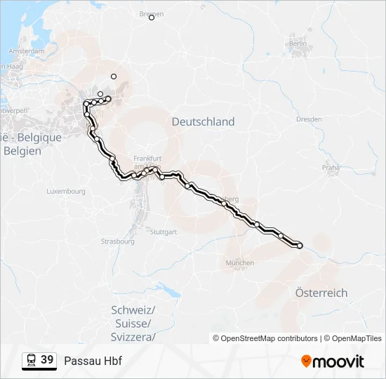 Поезд 39: карта маршрута