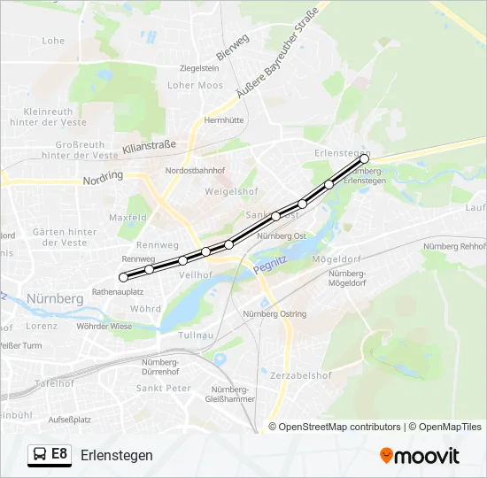 E8 Bus Line Map