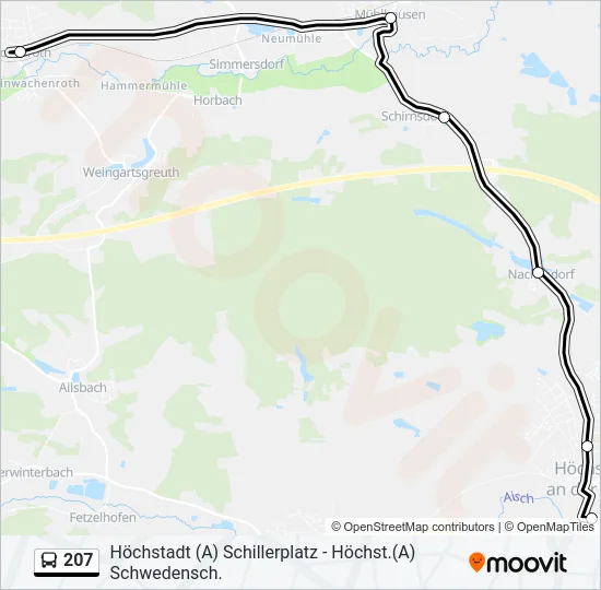 Автобус 207: карта маршрута