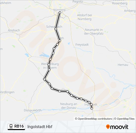 RB16 train Line Map