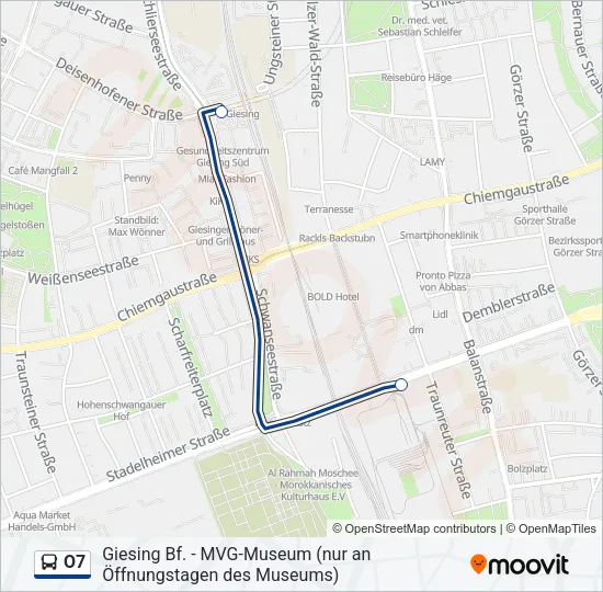 O7 Bus Line Map