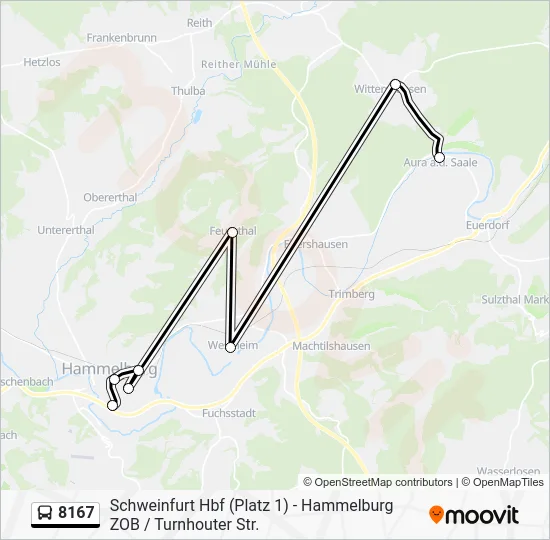 Автобус 8167: карта маршрута
