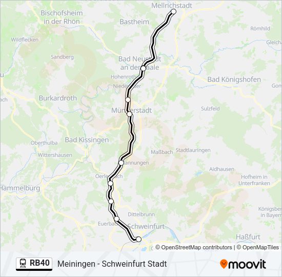 Bahnlinie RB40 Karte