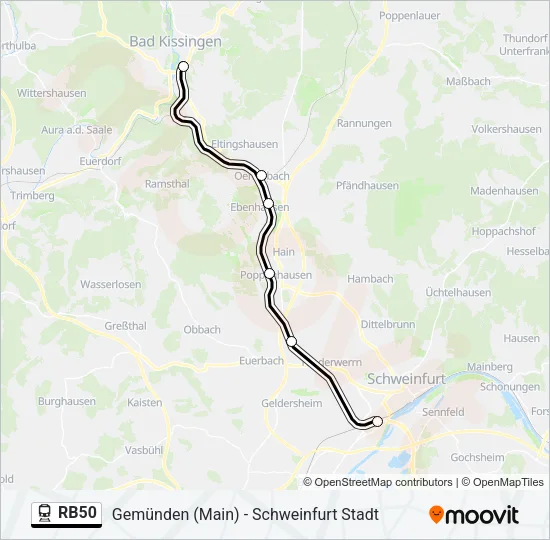 RB50 Train Line Map