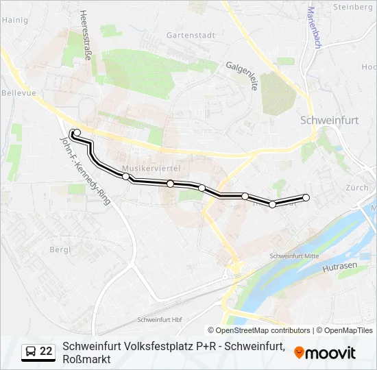 22 Bus Line Map
