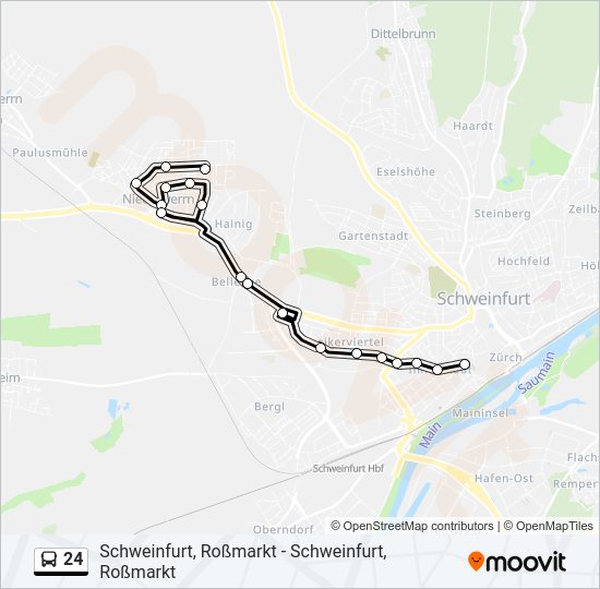 Buslinie 24 Karte