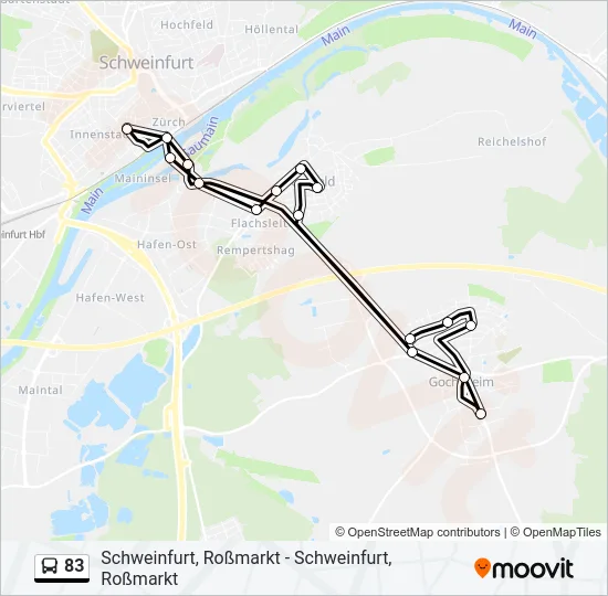 83 Bus Line Map