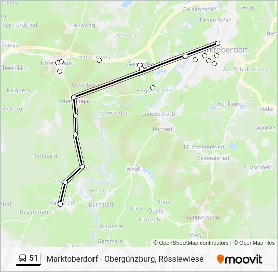 Автобус 51: карта маршрута