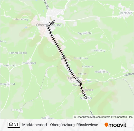 Автобус 51: карта маршрута