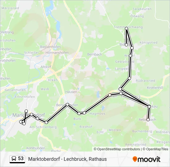 Автобус 53: карта маршрута