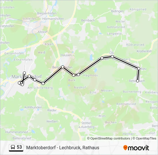 Автобус 53: карта маршрута