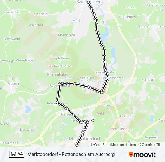 Buslinie 54 Karte