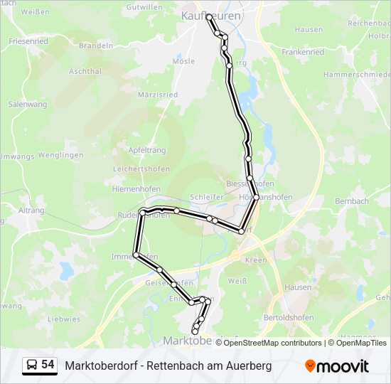 Buslinie 54 Karte