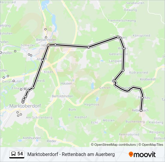 Buslinie 54 Karte