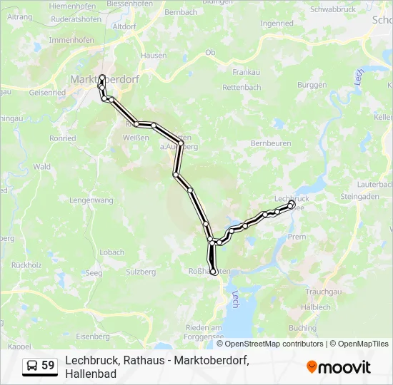 Автобус 59: карта маршрута