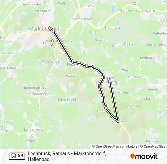 Автобус 59: карта маршрута