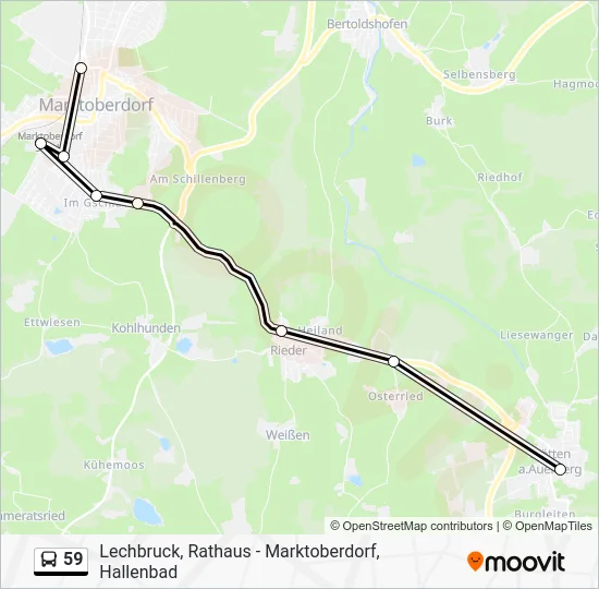 Автобус 59: карта маршрута