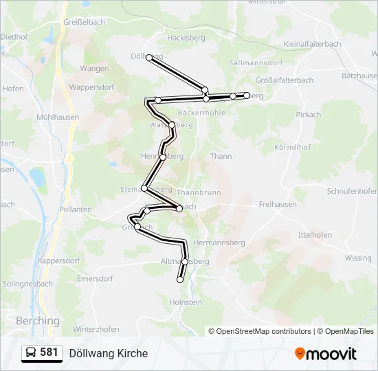 581 Bus Line Map