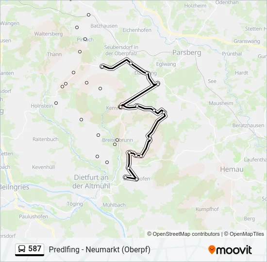 587 Bus Line Map