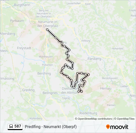 587 Bus Line Map