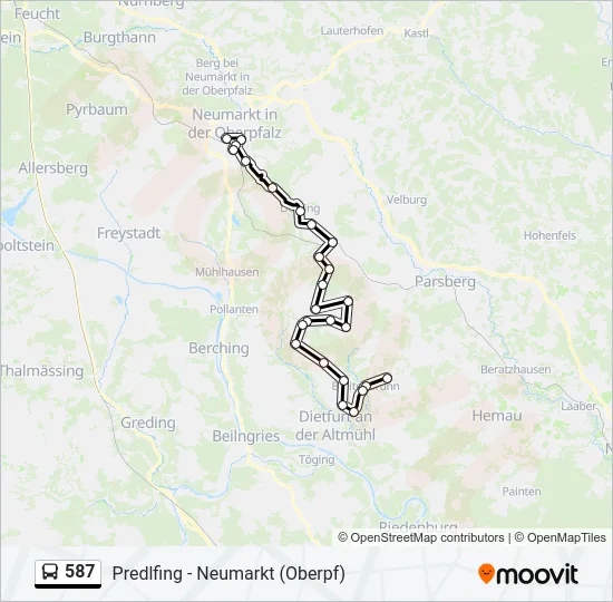 587 Bus Line Map